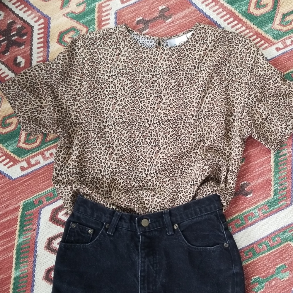 Vintage 90's Leopard Animal Print Top - Picture 4 of 8